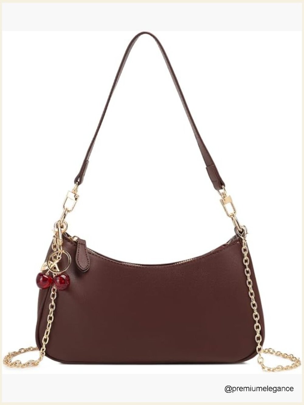 Leather Crossbody Top Handle Shoulder Bag with Charm
